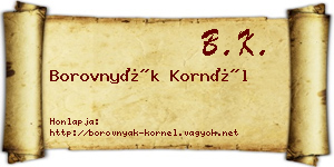 Borovnyák Kornél névjegykártya